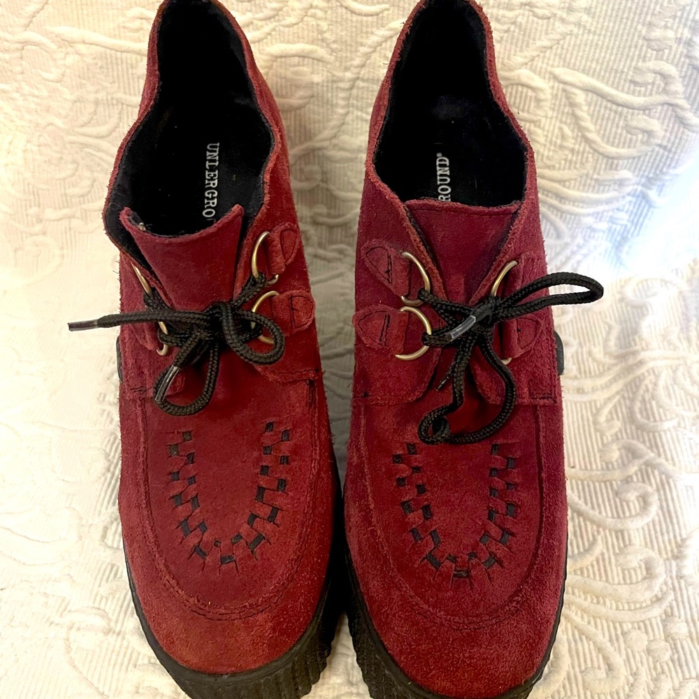 UNDERGROUND | Burgundy Platform Shoes - Picture 5 of 5